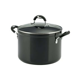 8 Qt Style Gray Non Stick Covered Stock Pot